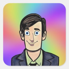 Adesivo Quadrado Cara Classic Round Sticker