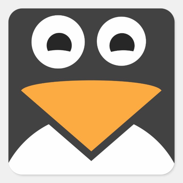 Adesivo Quadrado Cara de pinguim (Frente)