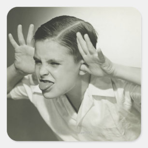 Adesivo Quadrado Cara do fazer do menino