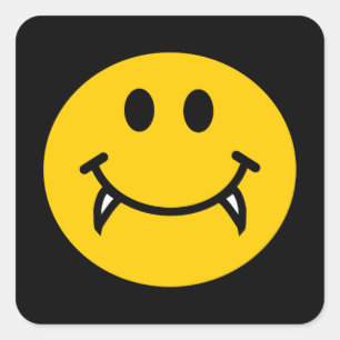 Adesivo Quadrado Cara do vampiro com presas