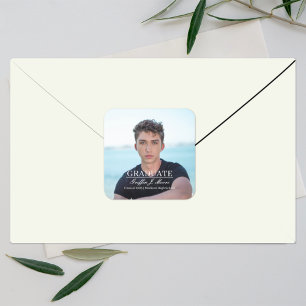 Adesivo Quadrado Cara Formando Vinheta de Foto Moderna para Graduaç