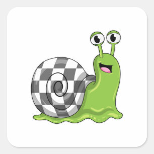 Adesivo Quadrado Caracol no Xadrez com Chessboard