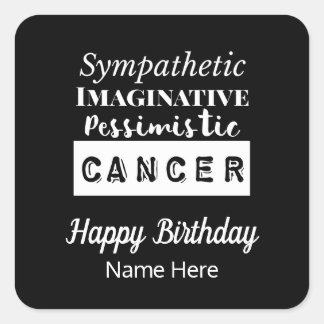 Adesivo Quadrado Características de Diversão Zodiac do cancer Anive