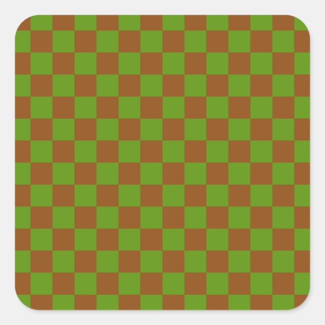 Adesivo Quadrado Caramel apple checkered board pattern (Frente)