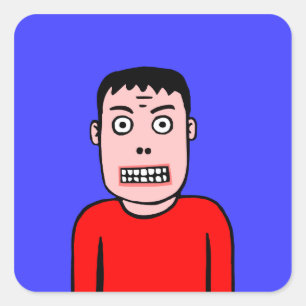 Adesivo Quadrado Caráter Engraçado