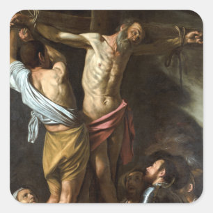 Adesivo Quadrado Caravaggio A Crucificação do Santo Andrew