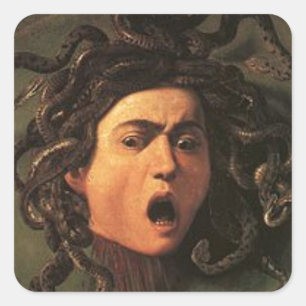 Adesivo Quadrado Caravaggio - Medusa - trabalhos de arte italianos