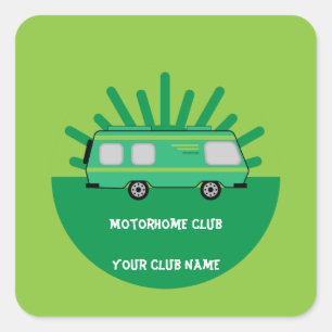 Adesivo Quadrado Caravana E Motorhome Clubs Café Chaveiro Do Café