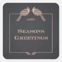 Cardeais Dourados de Rosa Faux Foliday Elegantes