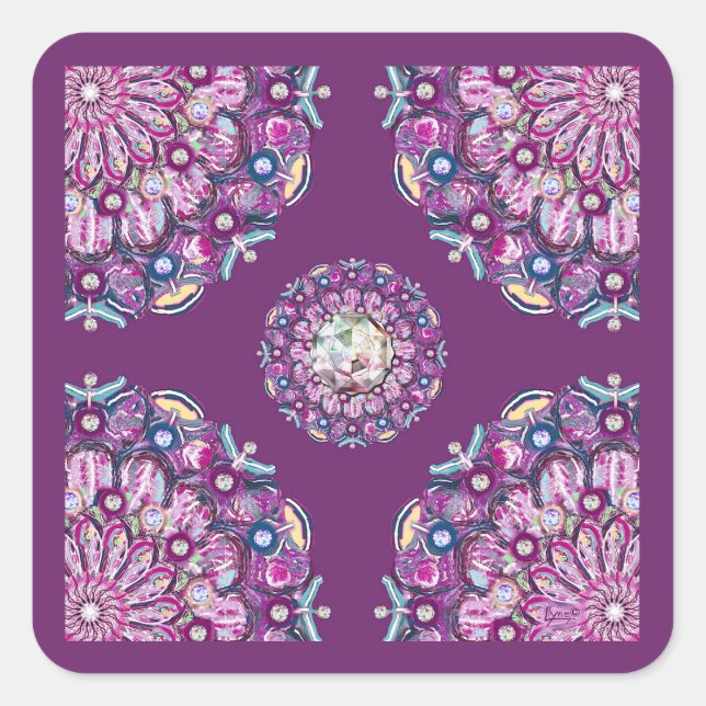 Adesivo Quadrado Cardinal Red Rosace (Frente)