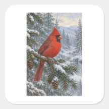 Cardinal Vermelho em uma Paisagem Florestal Nevada