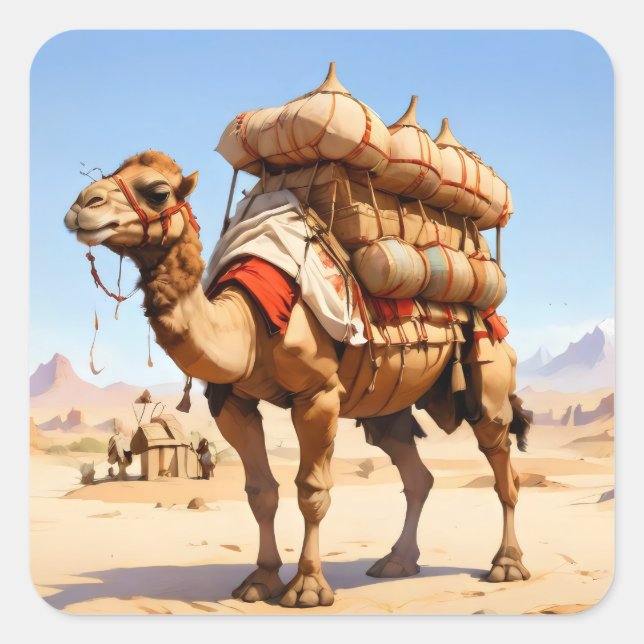Adesivo Quadrado carga do carregando do camelo (Frente)