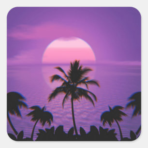 Adesivo Quadrado Caribe estética solar Vaporwave Retro 80s 90s