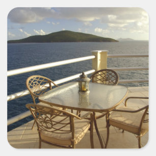 Adesivo Quadrado Caribe, Ilhas Virgens Americanas, Rua. Thomas. Ver