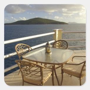 Adesivo Quadrado Caribe, Ilhas Virgens dos EUA, St. Thomas. Vista