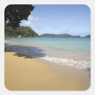 Adesivo Quadrado Caribe - Tobago - Praia ao longo do Atlântico