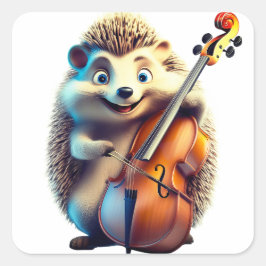 Adesivo Quadrado Caricatura, Cartoon, Ilustração Um musical