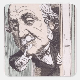 Adesivo Quadrado Caricatura de Albert, Duc de Broglie
