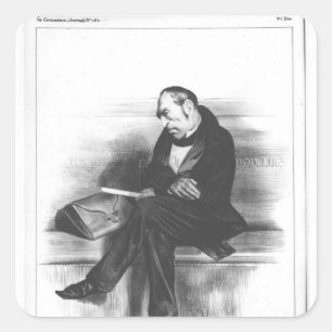 Adesivo Quadrado Caricatura de Francois Guizot, 'La