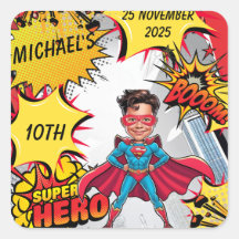 Caricatura de super-heróis vermelho e amarelo vibr