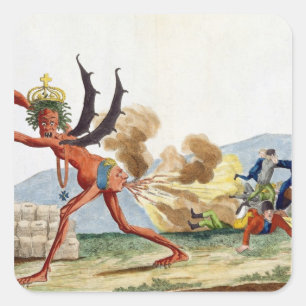 Adesivo Quadrado Caricatura do governo inglês, 1793