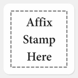 Adesivo Quadrado Carimbo de Afixação Aqui