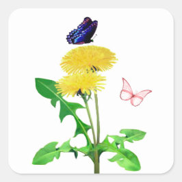 Adesivo Quadrado Carimbos de Envelope de Borboletas