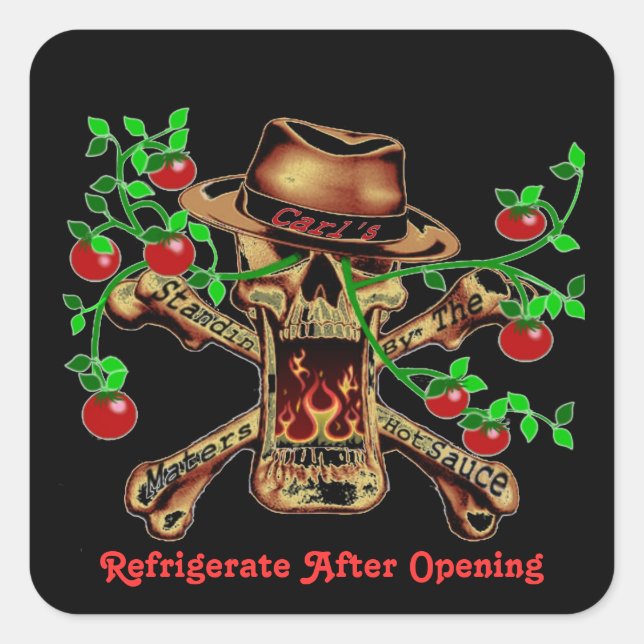 Adesivo Quadrado Carl está em pé nos assuntos (Frente)