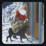 Adesivo Quadrado Carl Helping Papai Noel de<Carl's Christmas>b<br><div class="desc">ImageID: AAJX001060 / Alexandra Day / CORBIS / Carl Helping Santa Claus de (1) por Alexandra Day /</div>