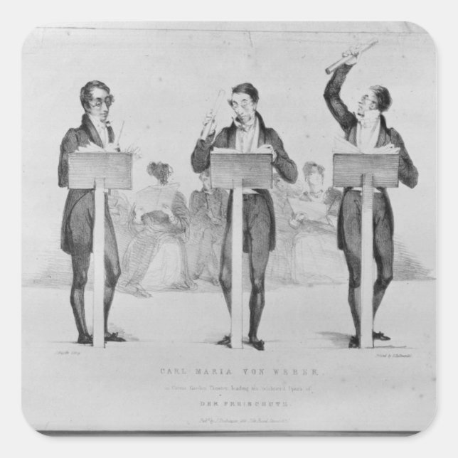 Adesivo Quadrado Carl Maria von Weber no Teatro do Jardim Covent (Frente)