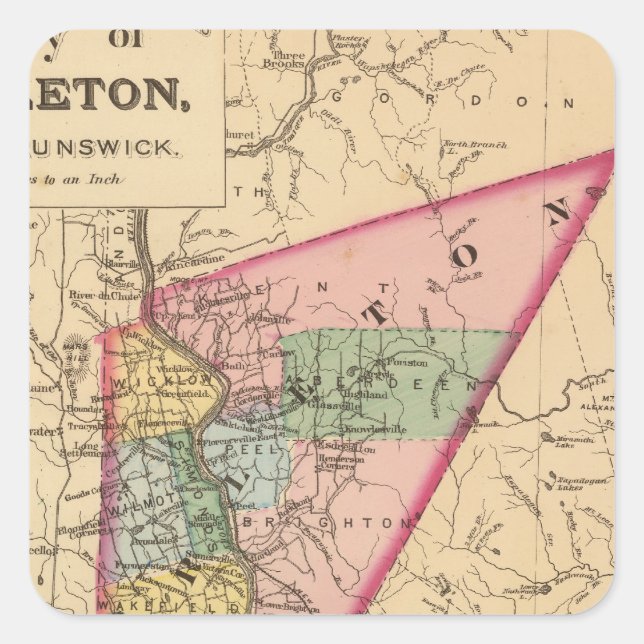 Adesivo Quadrado Carleton Co, NB (Frente)