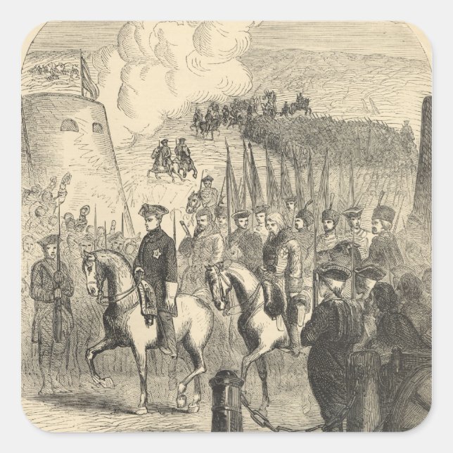 Adesivo Quadrado Carlos XII da Suecia que entra em Copenhaga (Frente)