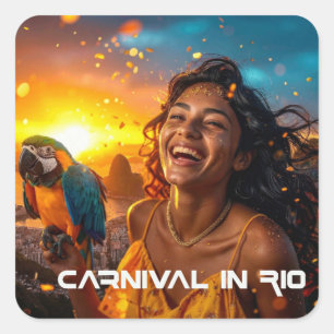 ADESIVO QUADRADO CARNIVAL NO RIO