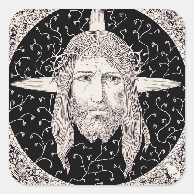 Adesivo Quadrado Caro Santo de Jesus Cristo (Frente)