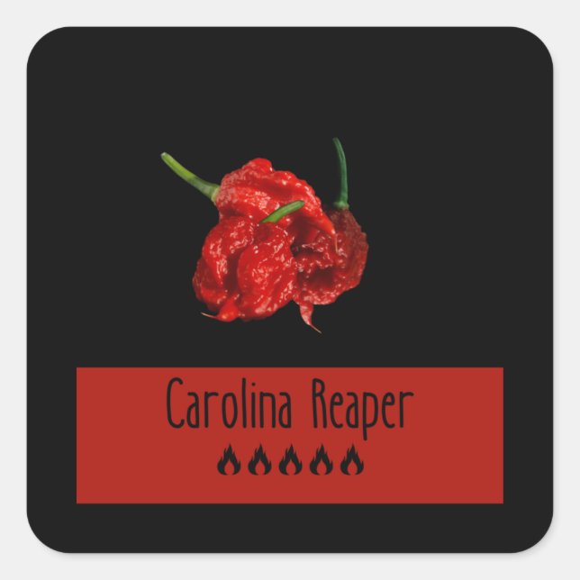 Adesivo Quadrado Carolina Reaper (Frente)