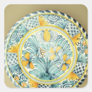 Adesivo Quadrado Carregador de Bluedash Delftware, cerâmica de