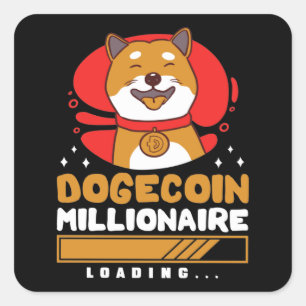 Adesivo Quadrado Carregamento do Crypto DogeCoin Millionaire