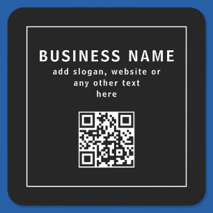 Adesivo Quadrado Carregar código QR ou logotipo   Preto Moderno