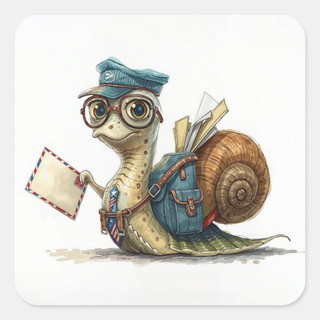 Adesivo Quadrado Carrier de correio lacunar (Frente)