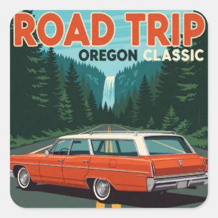 Adesivo Quadrado Carro Clássico Americano Oregon