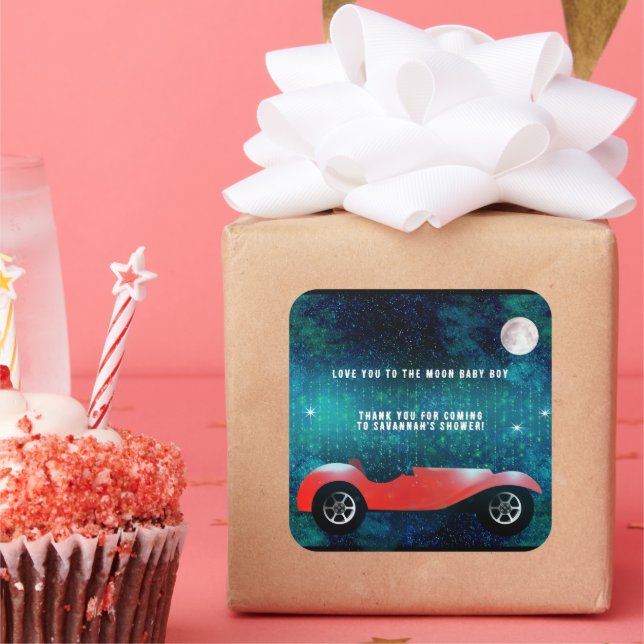 Adesivo Quadrado Carro Clássico Personalizado Oferece Autocolante (Festa)