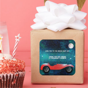 Adesivo Quadrado Carro Clássico Personalizado Oferece Autocolante