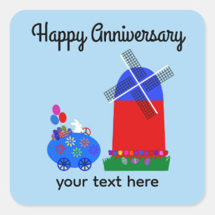 Adesivo Quadrado Carro de Ovo Coelhinho de Corrida de Aniversário #