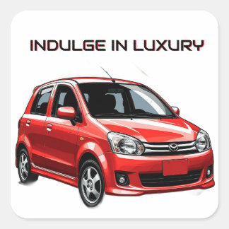 Adesivo Quadrado Carro Elétrico com Salpicos de Cores Vibrantes