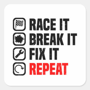 Adesivo Quadrado Carro Muscular V8 Turbocompressor Race Car