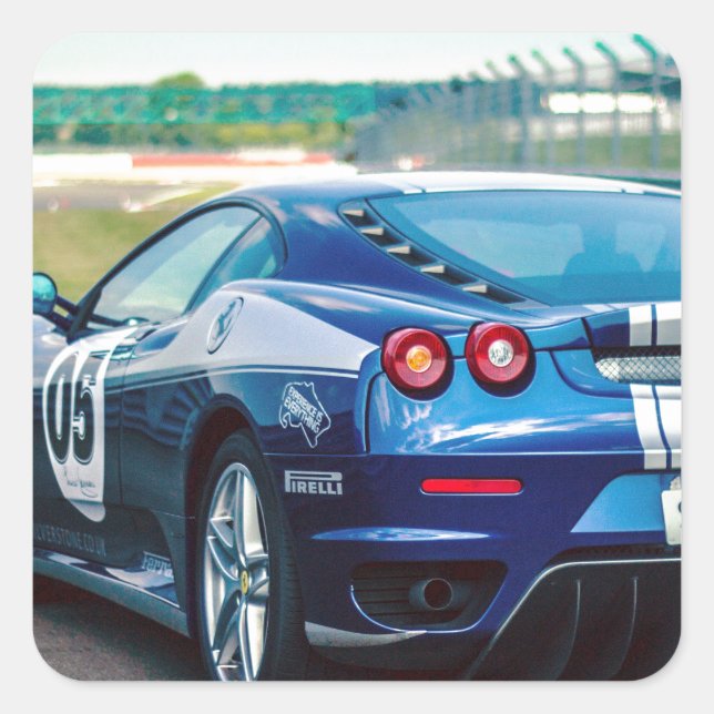 Adesivo Quadrado Carro Race Azul (Frente)