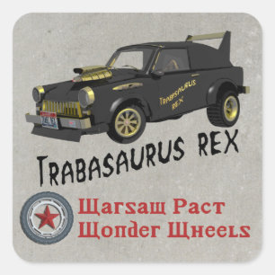 Adesivo Quadrado Carro Trabant Alemão-Leste Personalizado