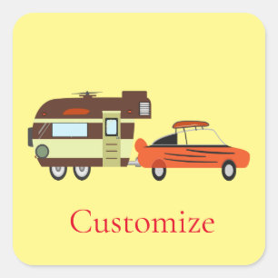 Adesivo Quadrado Carro vintage e Camper Thunder_Cove