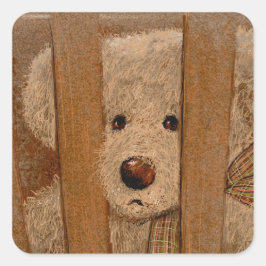 Adesivo Quadrado Carroll Teddy Bear Card