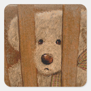 Adesivo Quadrado Carroll Teddy Bear Card